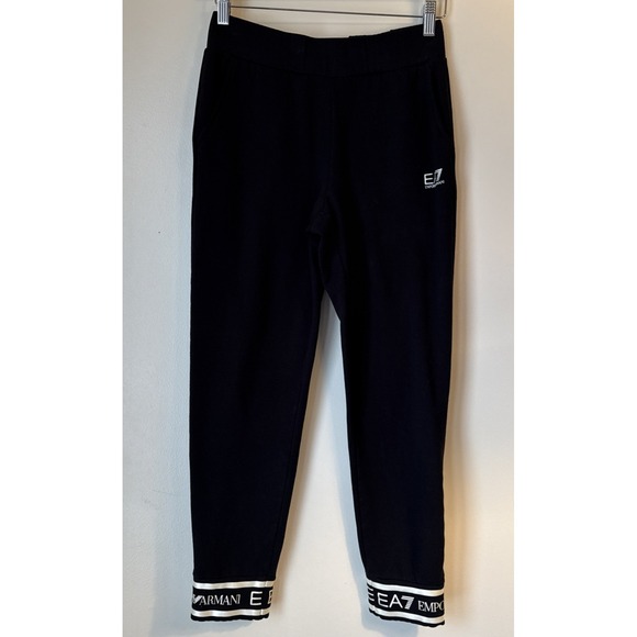 Armani Exchange Womens Sweatpants Size S Black Joggers Logo Spellout Lounge - Picture 2 of 13